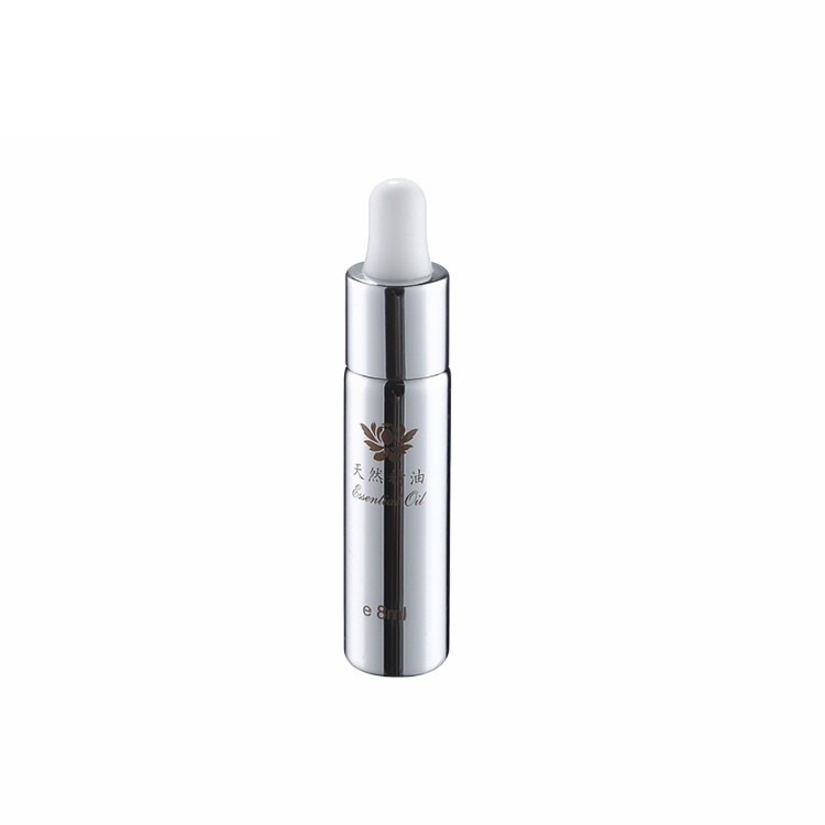 20ml Empty clear cosmetic facial essential oil packaging silver eye cream serum lotion glass dropper bottle