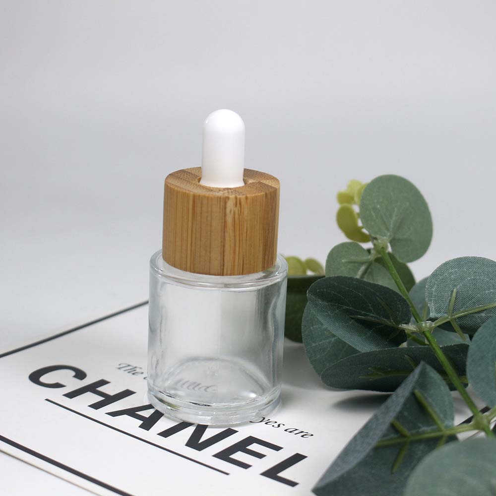 20ml Essential oil dropper bottle white /black top dropper bottles with bamboo cap