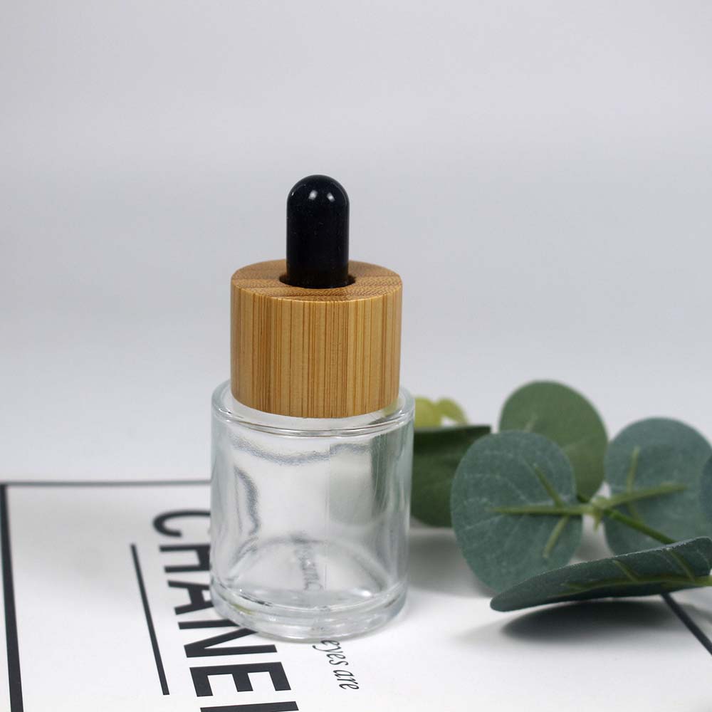 20ml Essential oil dropper bottle white /black top dropper bottles with bamboo cap