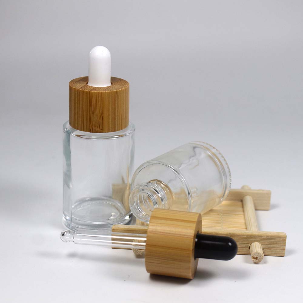 20ml Essential oil dropper bottle white /black top dropper bottles with bamboo cap