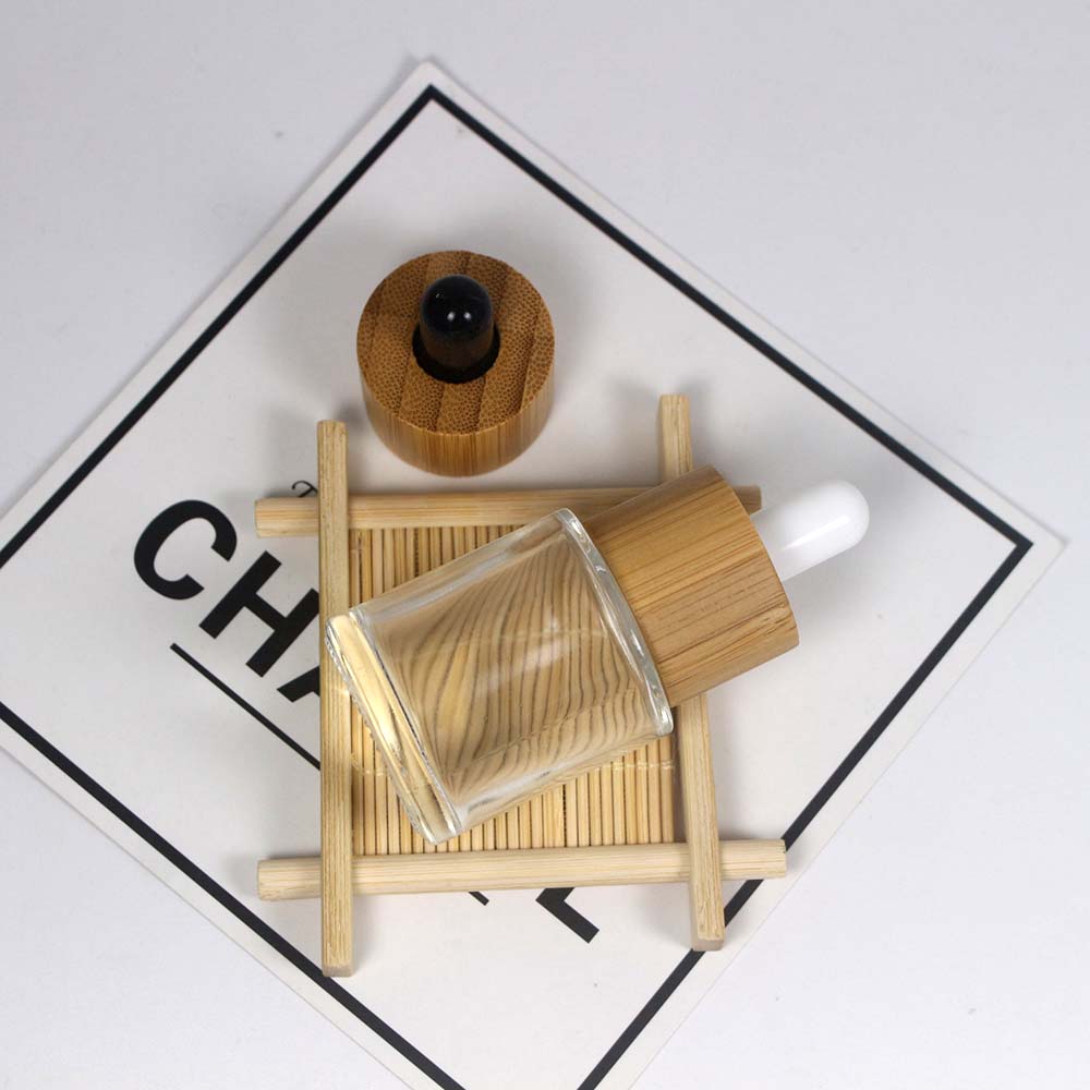 20ml Essential oil dropper bottle white /black top dropper bottles with bamboo cap