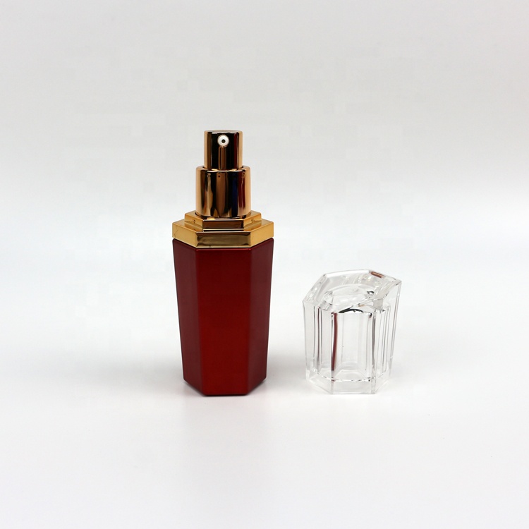 20ml High-end red glass perfume lotion bottle with transparent cap
