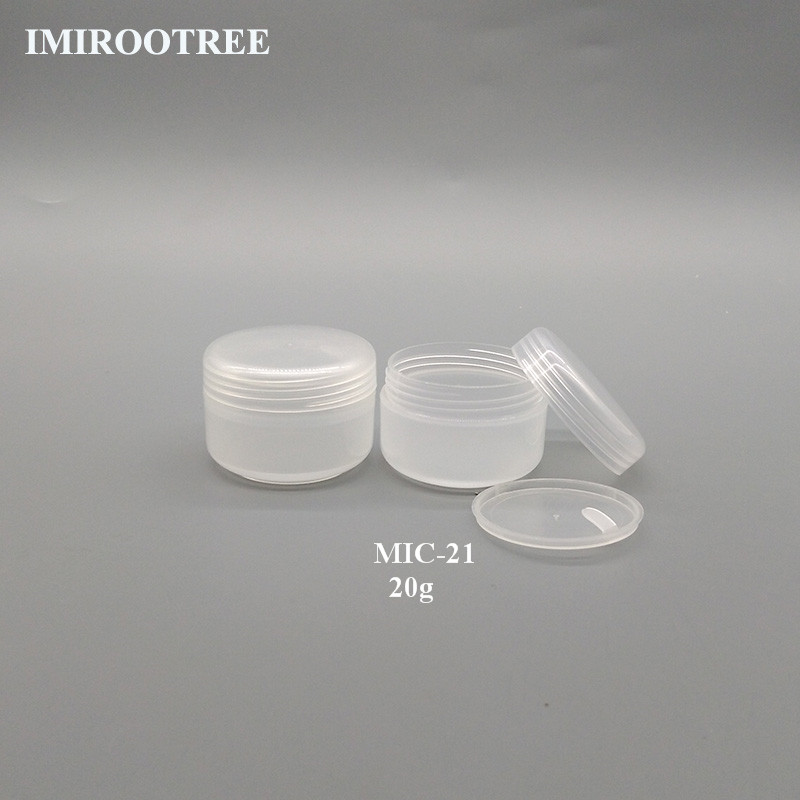 20ml PP cream Jar boxes 20g Empty Plastic Cosmetic Container Small Sample Makeup Sub-bottling With Screw Caps