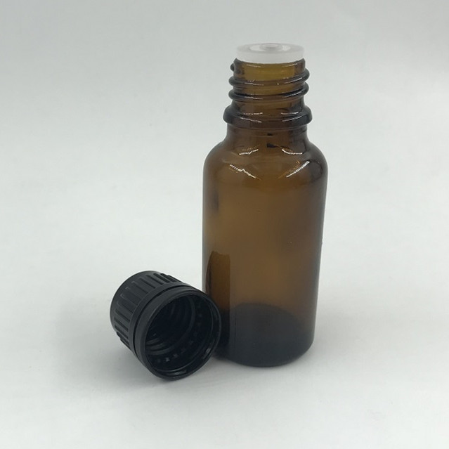 20ml amber essential oil glass bottle with tamper proof cap