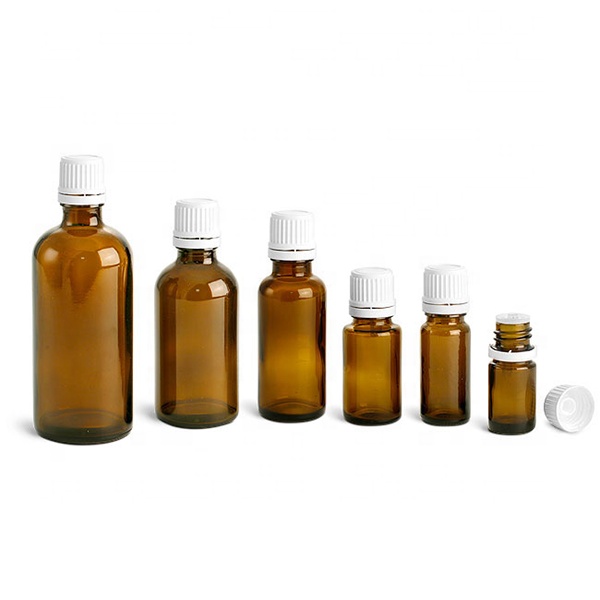 20ml amber euro glass bottle with tamper evident dropper for oil package