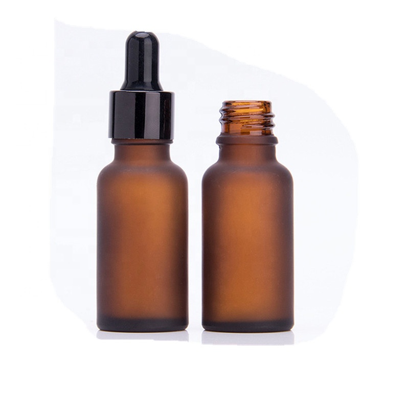 20ml amber frosted oil dropper glass bottle glass cosmetic oil bottles