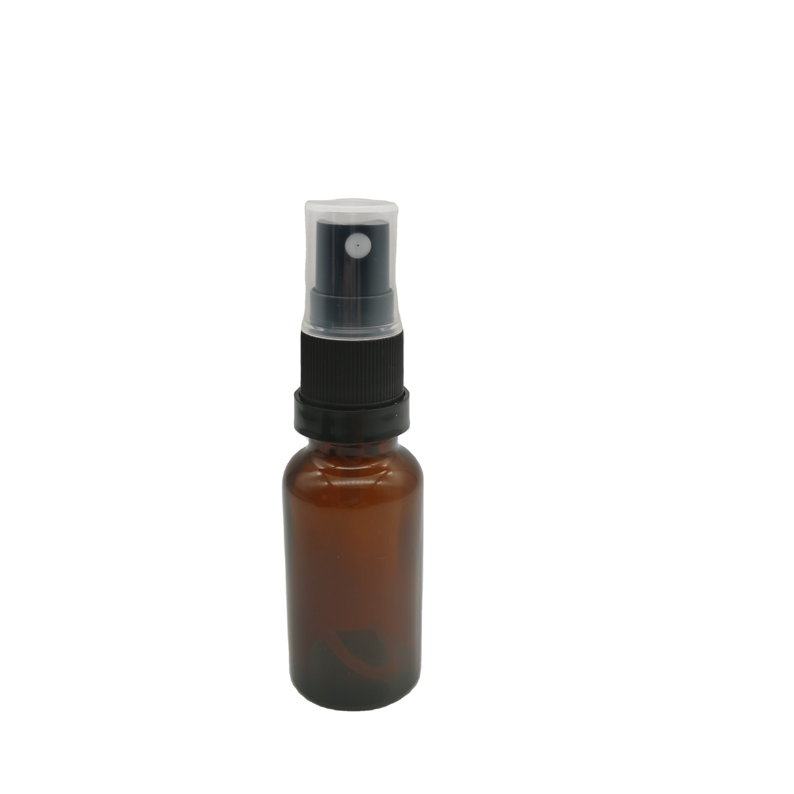 20ml amber glass bottle with tamper evident sprayer for glass cosmetic packaging