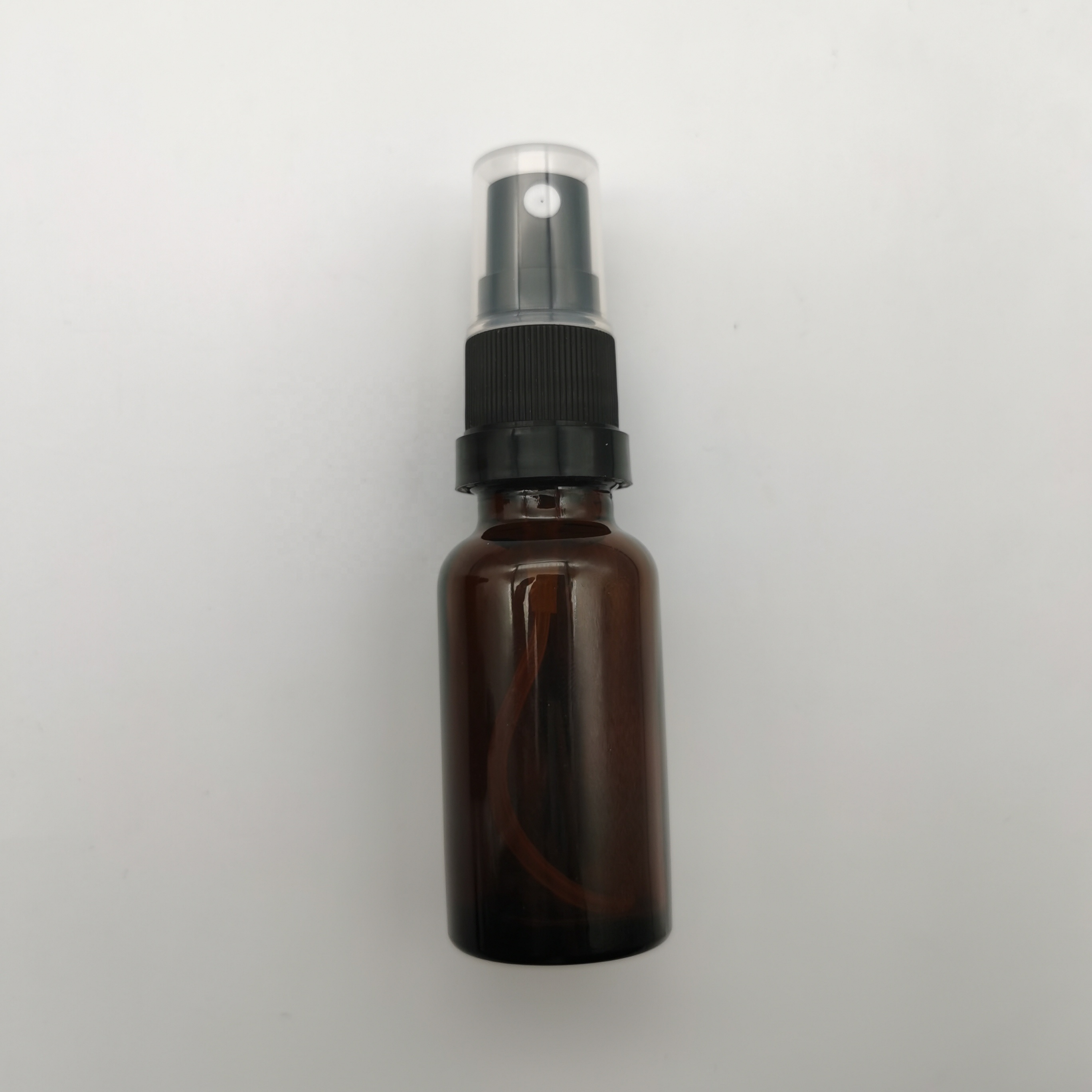 20ml amber glass bottle with tamper evident sprayer for glass cosmetic packaging