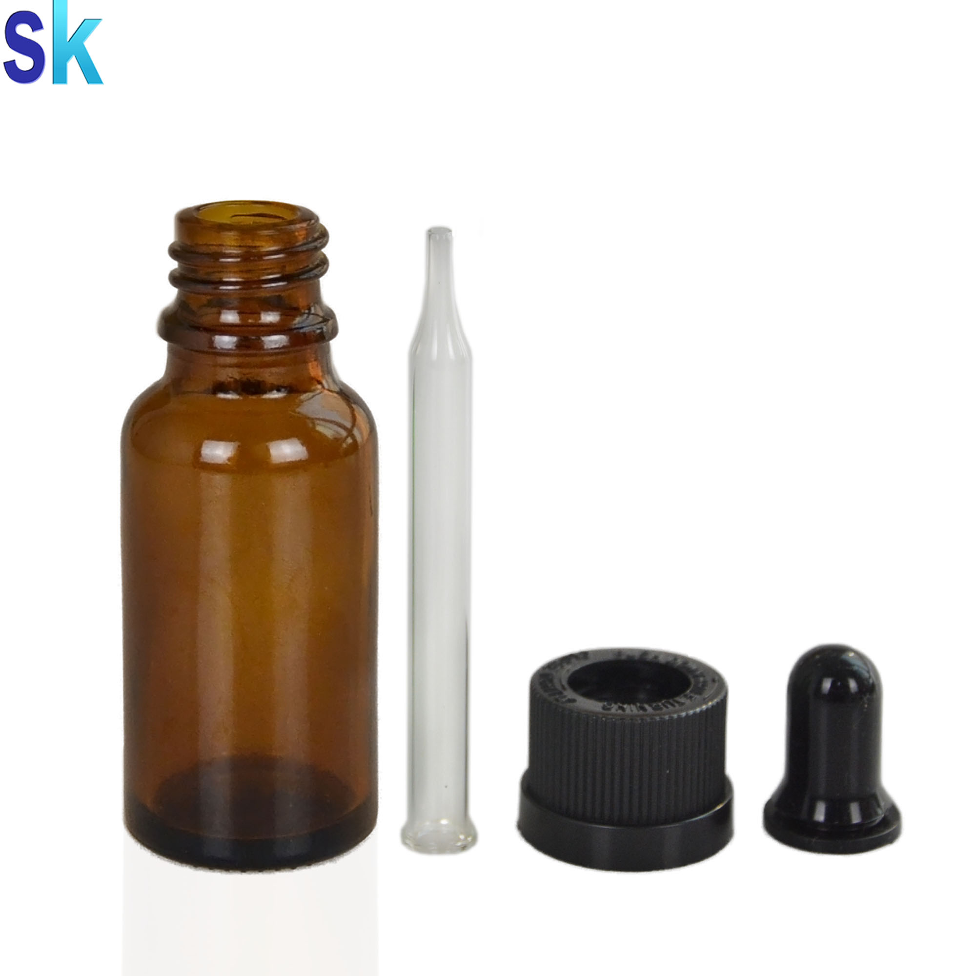 20ml amber glass pipet dropper bottles