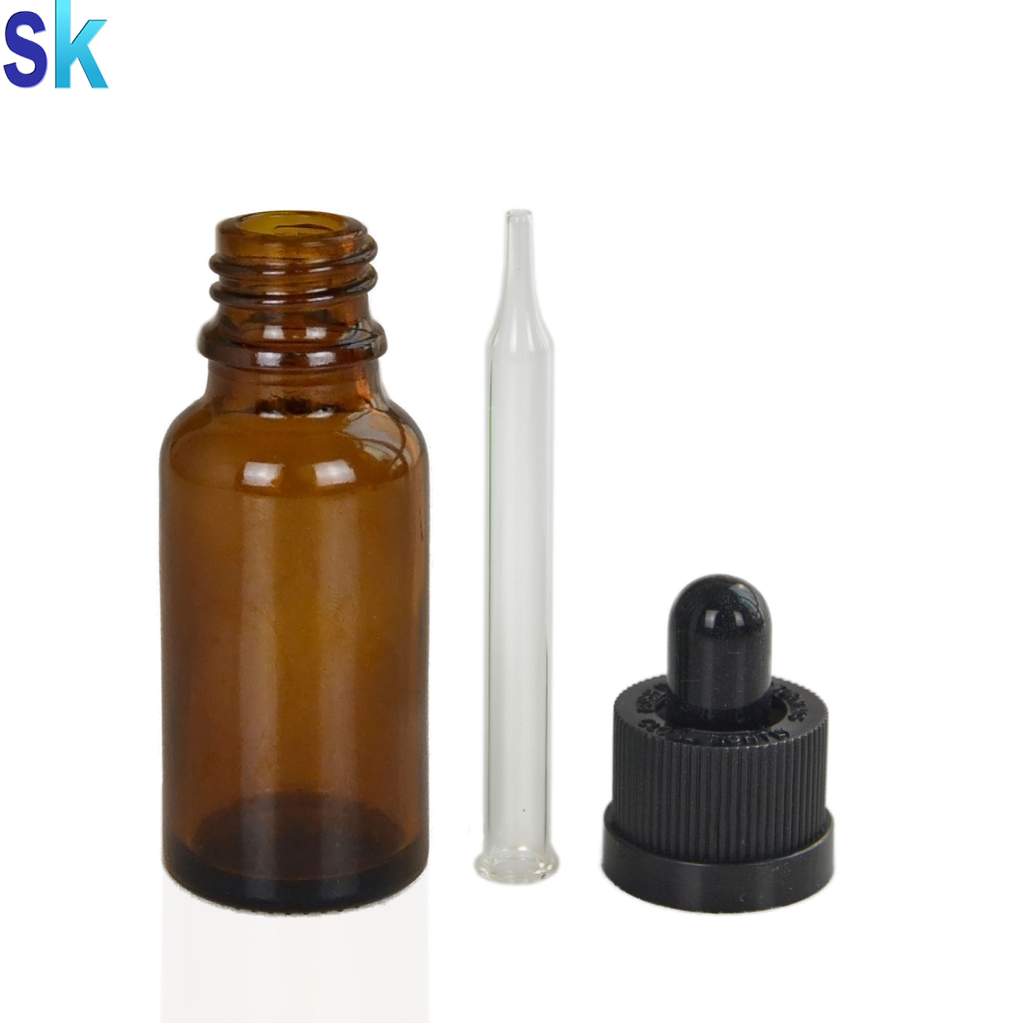 20ml amber glass pipet dropper bottles
