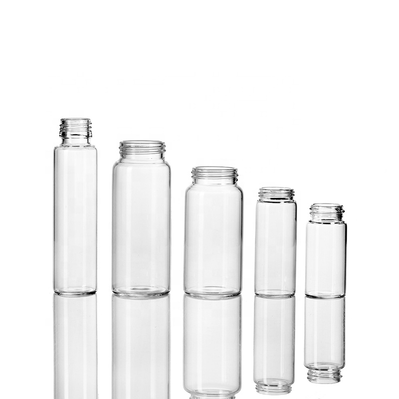 20ml clear screwed glass vial customized printing logo cosmetic bottle