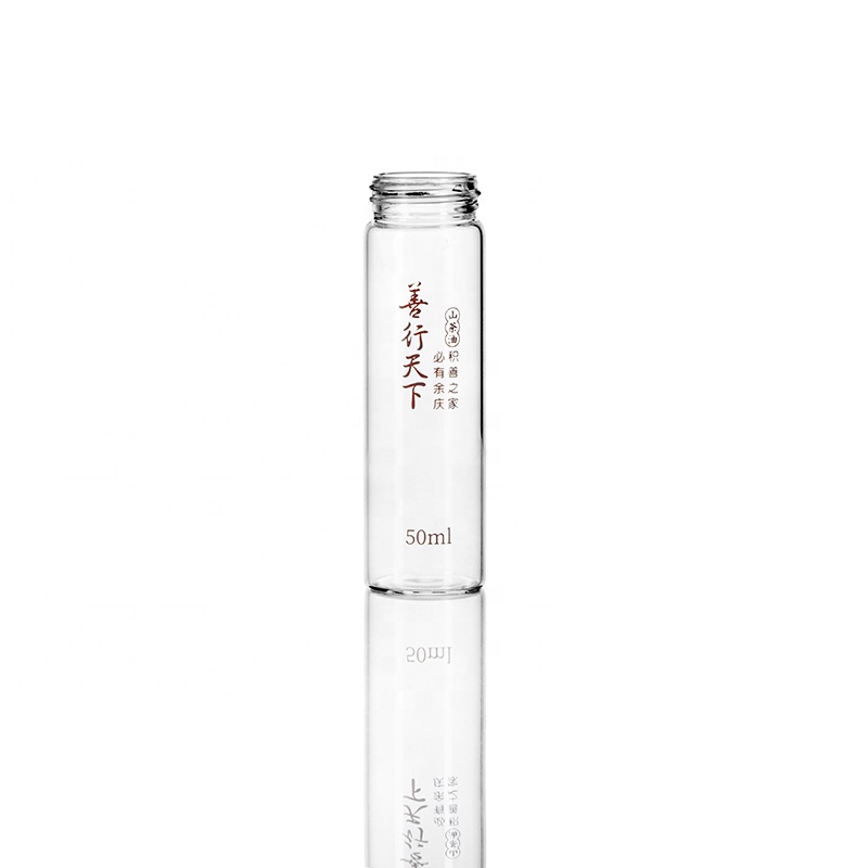 20ml clear screwed glass vial customized printing logo cosmetic bottle