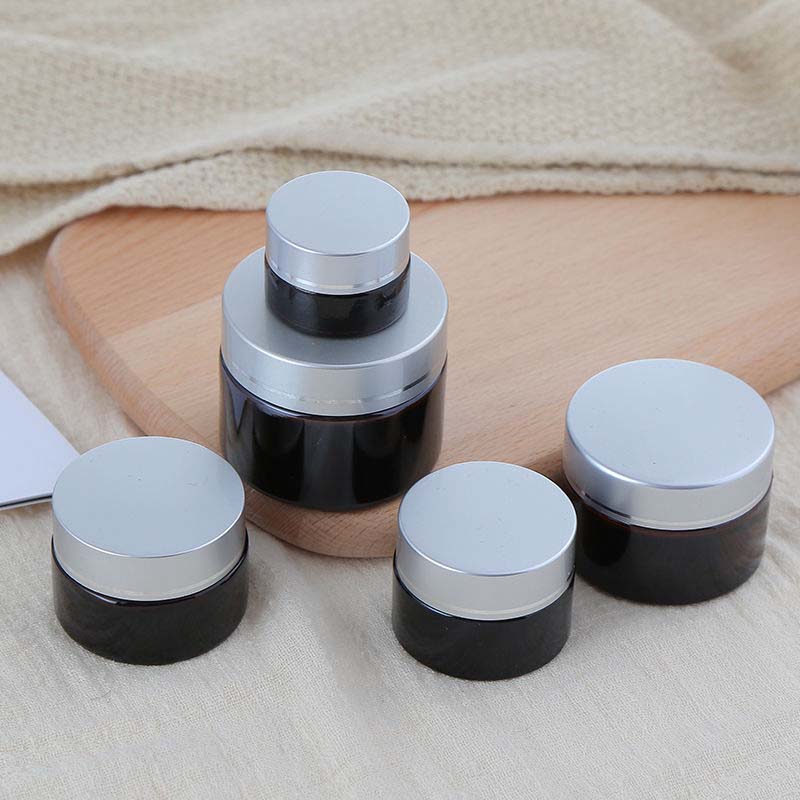 20ml containers cosmetic glass jar silver lid