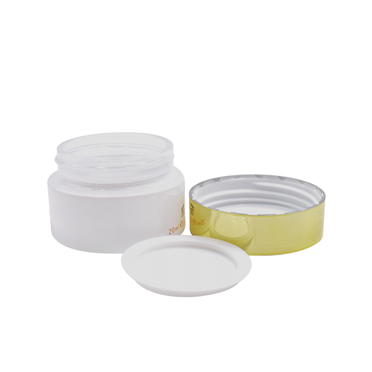 20ml cosmetic glass jar 30ml 50ml matte white jar with lid