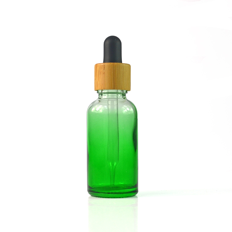 20ml e liquid black frosted glass dropper bottle with bamboo and glass pipette