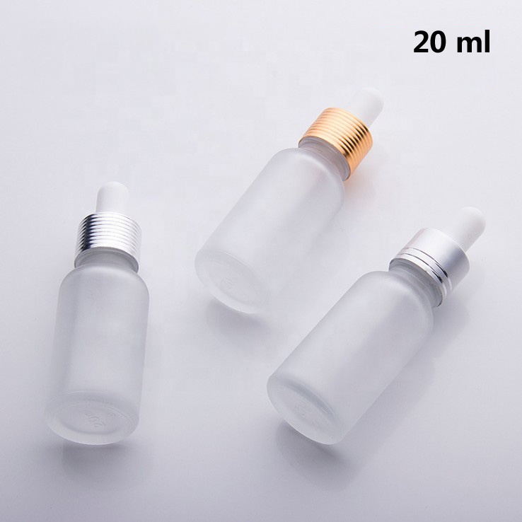 20ml frosted white essential oil bottle 20ml glass dropper bottles cosmetic container