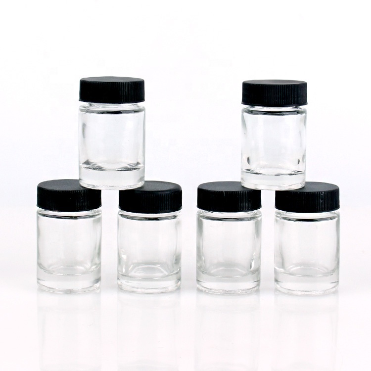 20ml mini size glass medicine packaging bottle glass pill bottle with plastic cap