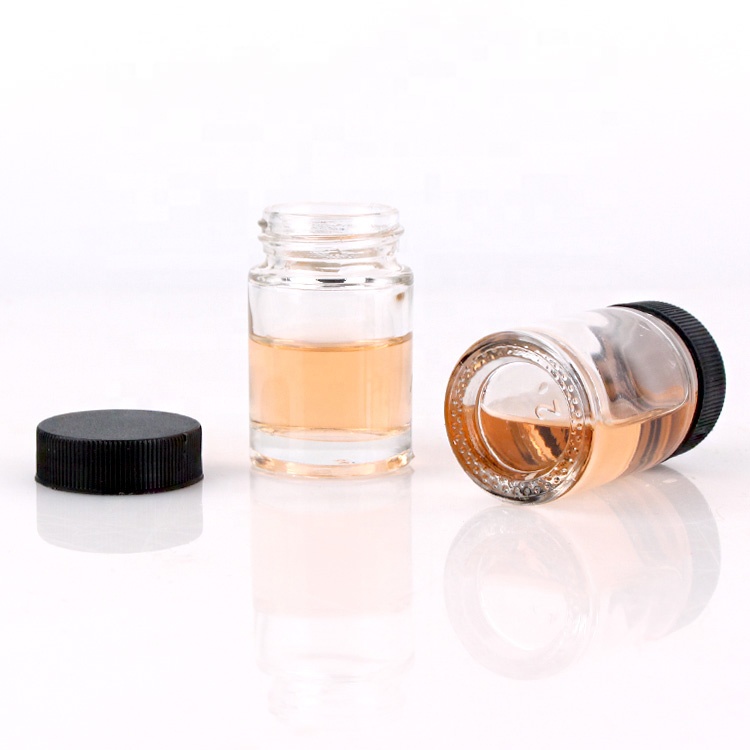 20ml mini size glass medicine packaging bottle glass pill bottle with plastic cap