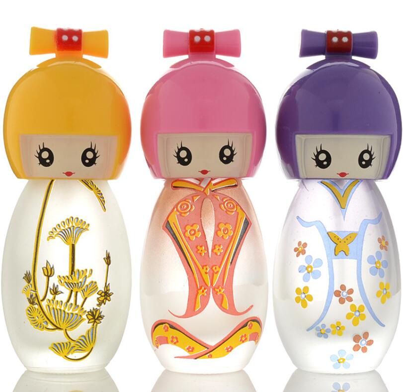 20ml nice looking  chinese doll clear frosted personal care perfume  glass bottle with screw on cap