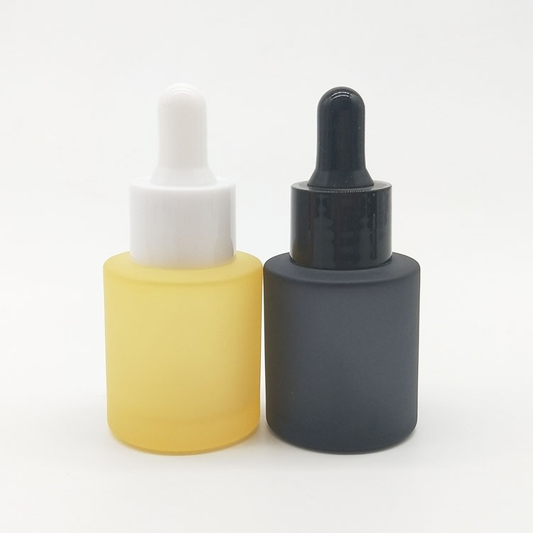 20ml red black pink glass empty frosted container with white cap essential oil dropper with glass pipette