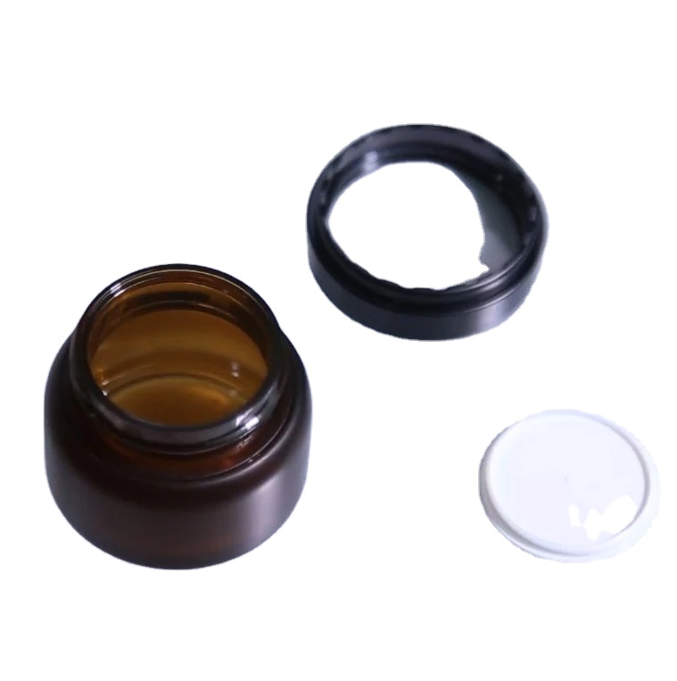 20ml small amber glass jar with screw lid for face cream