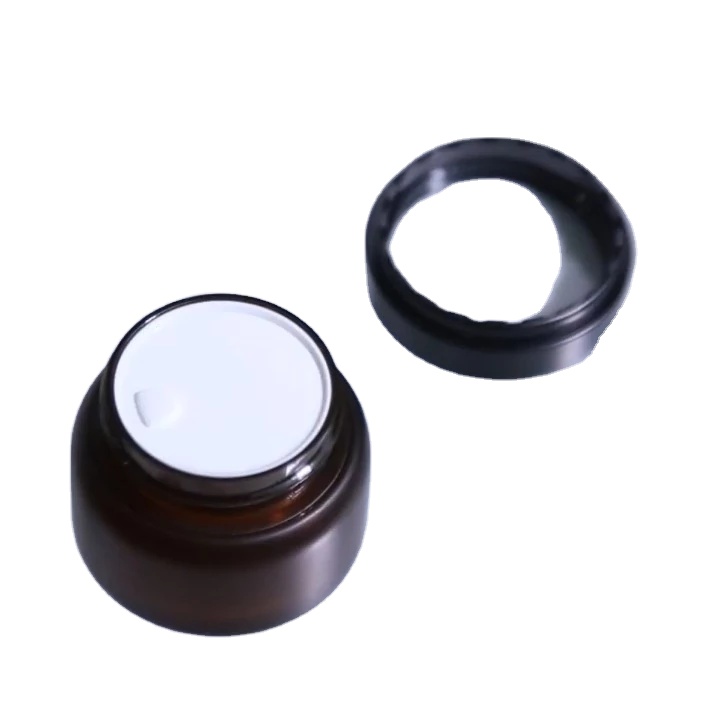 20ml small amber glass jar with screw lid for face cream