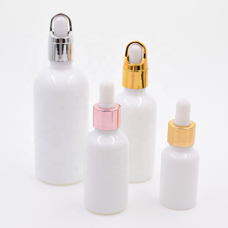 20ml white frascos de vidrio droplet body oil bottle serum pump bottle cbd oil essential oil dropper glass bottles