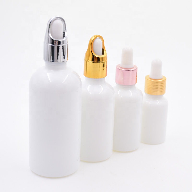 20ml white frascos de vidrio droplet body oil bottle serum pump bottle cbd oil essential oil dropper glass bottles