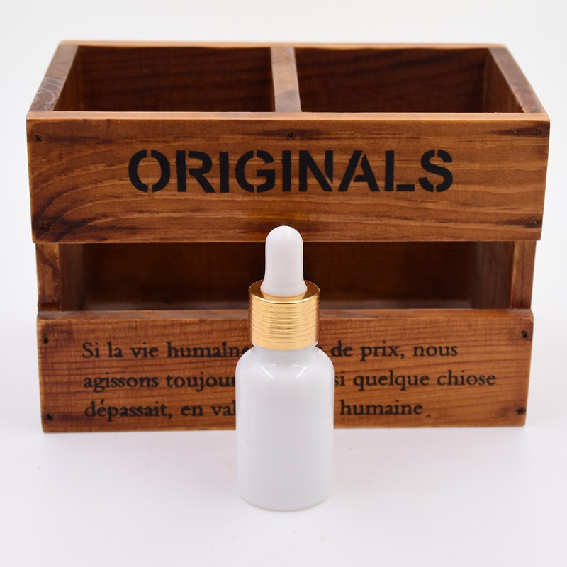 20ml white frascos de vidrio droplet body oil bottle serum pump bottle cbd oil essential oil dropper glass bottles