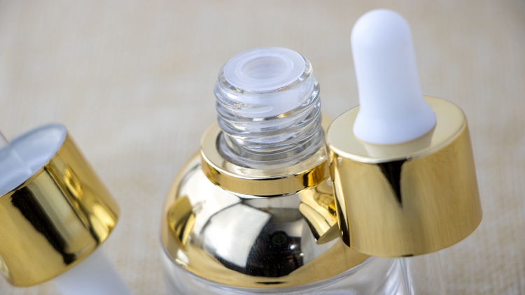 20ml30ml 50ml luxury flat round shoulder transparent empty serum mould glass dropper bottle essential oil bottles