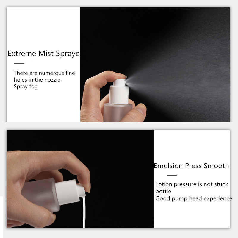 20ml30ml40ml20g30g50g peal white spray/pump frosted cosmetics glass bottle packing set 60ml80ml100ml120ml