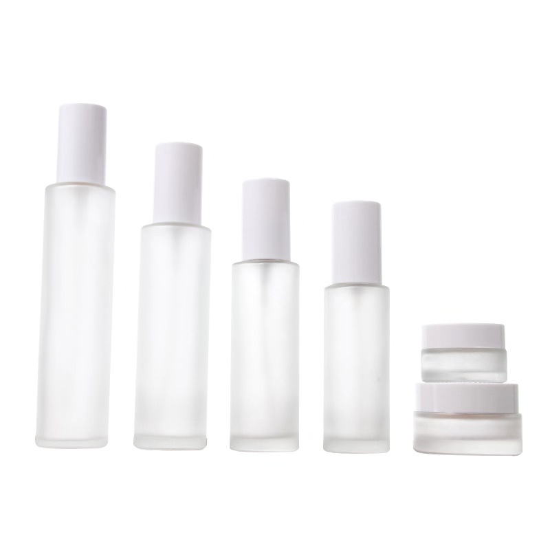 20ml30ml40ml20g30g50g peal white spray/pump frosted cosmetics glass bottle packing set 60ml80ml100ml120ml