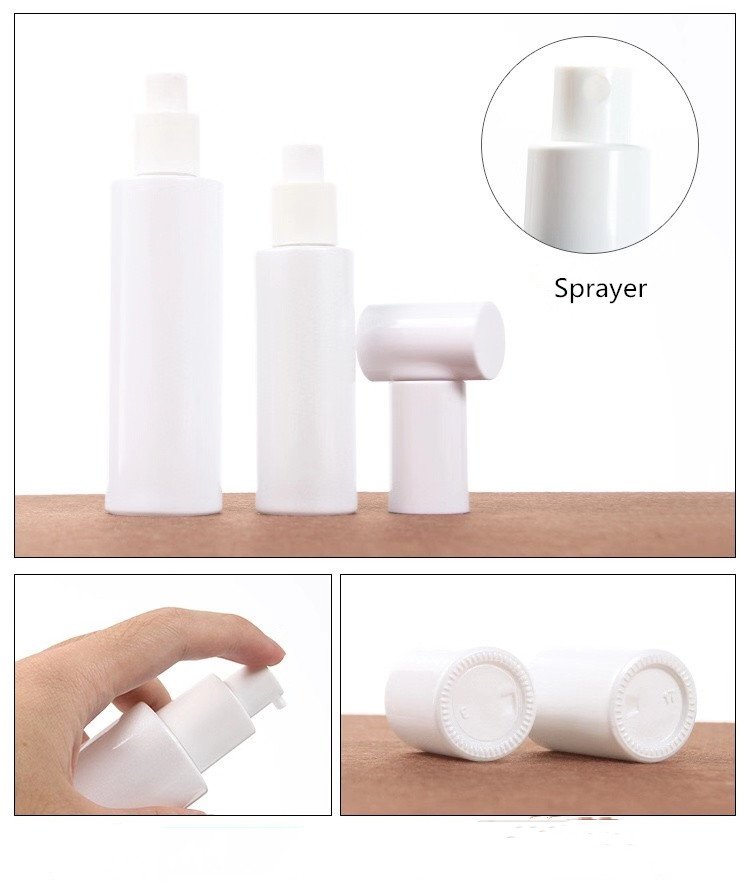 20ml30ml40ml20g30g50g spray/pump White porcelain cosmetics glass bottle packing set 60ml80ml100ml120ml