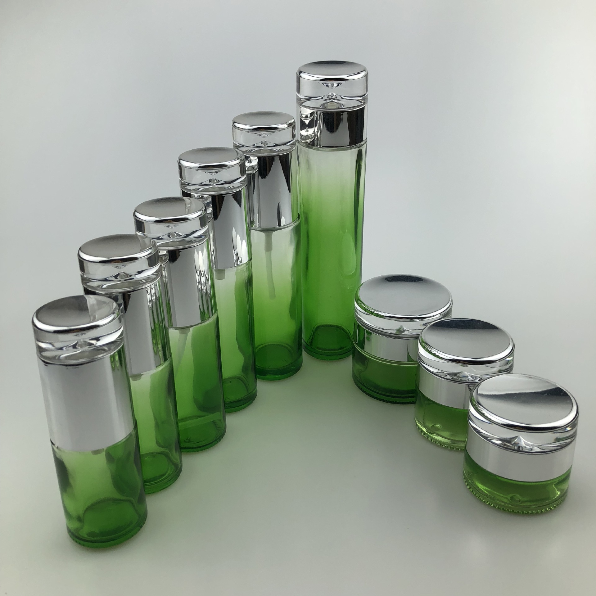 20ml30ml40ml50ml80ml100ml120ml20g30g50g Green Glass Bottle Lotion Bottle Cream Jar