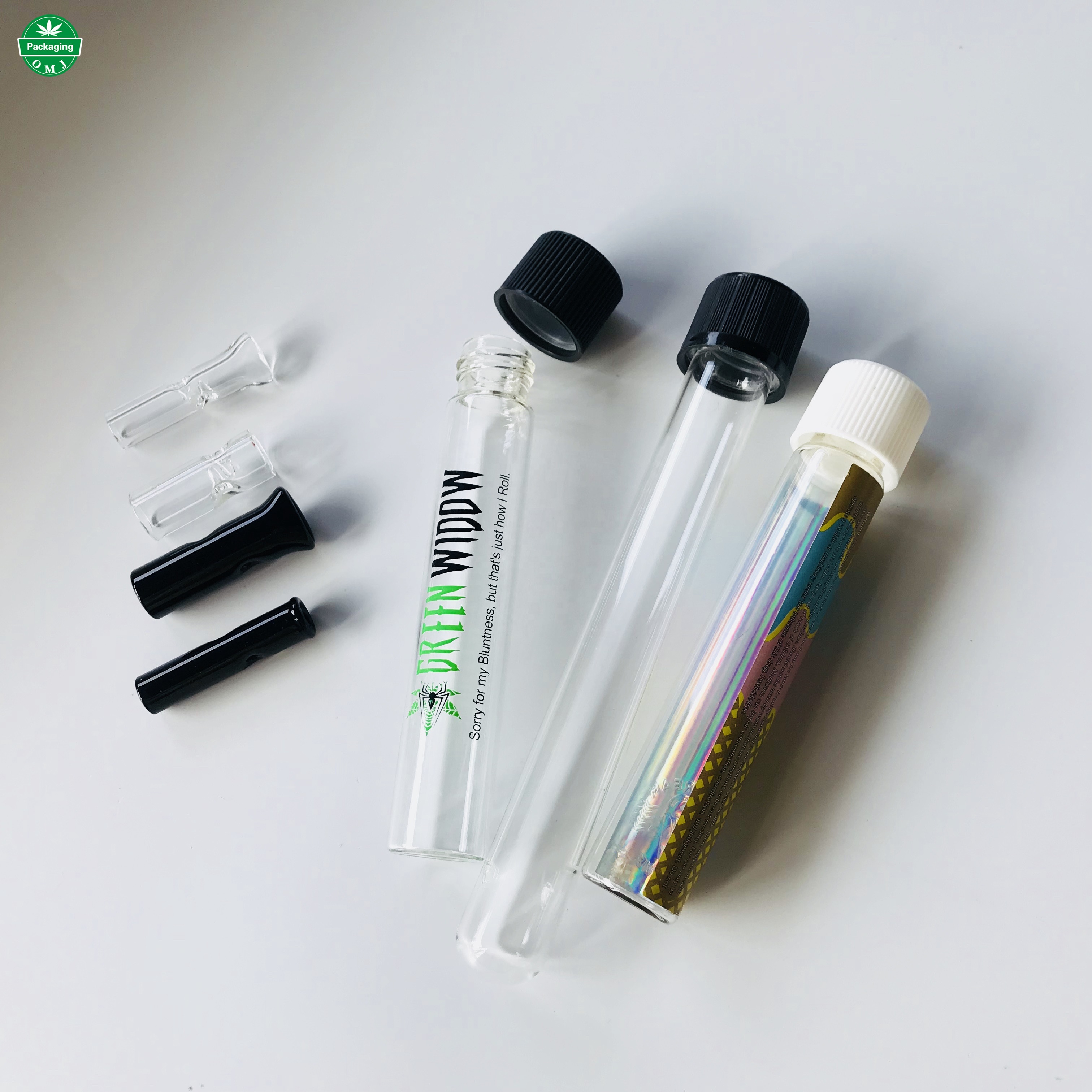 20x120mm Child Resistant Glass Tube with Custom Logo for Packaging