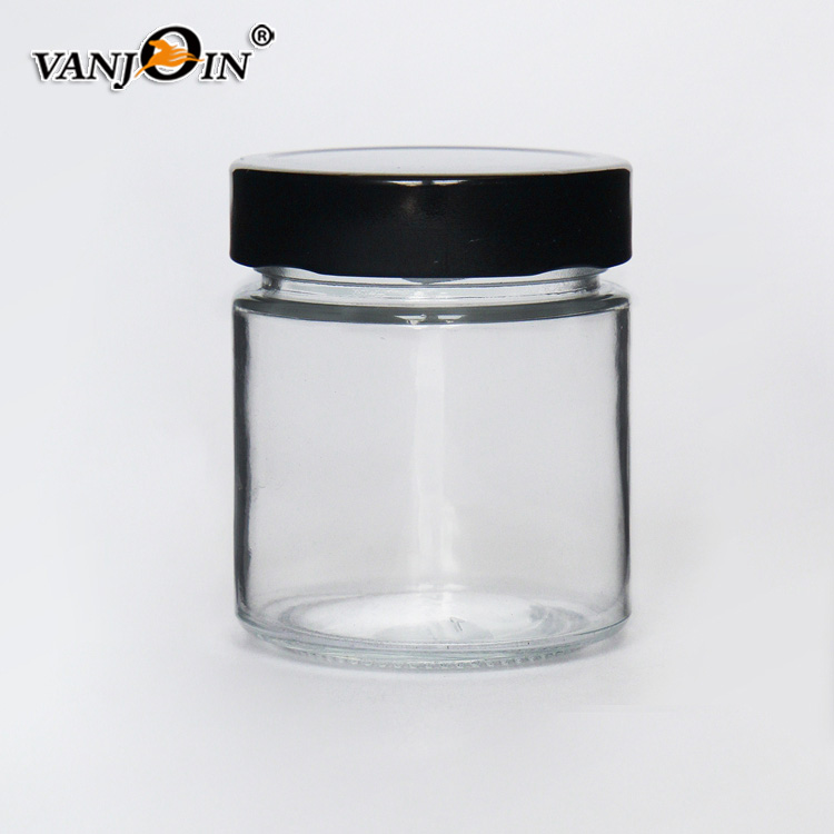 212ml Wide Mouth Clear Sauce Glass Jars With Deep Metal Lid 70mm For Nut