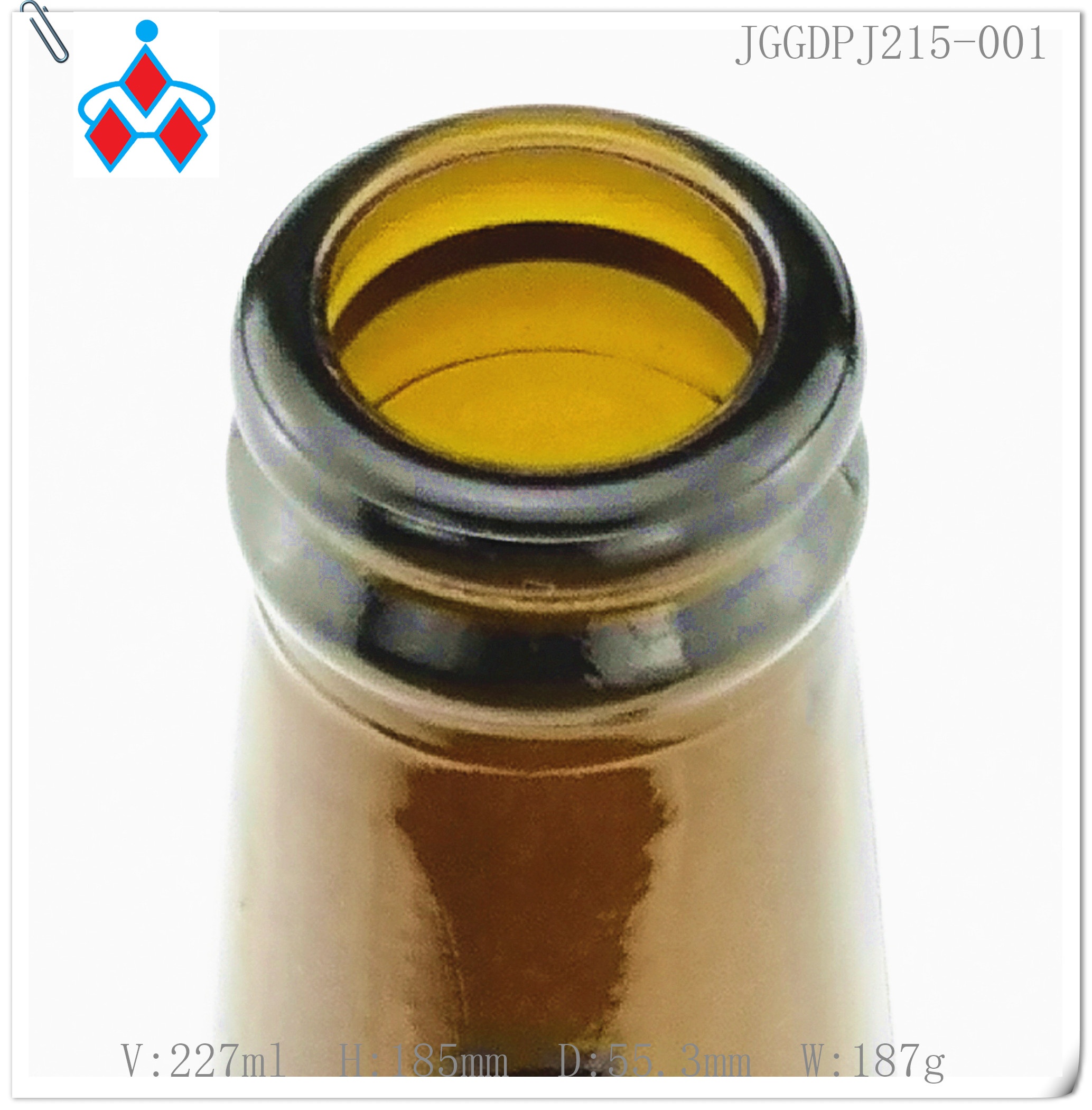 215ml Most popular custom amber drink beverage glass beer bottle