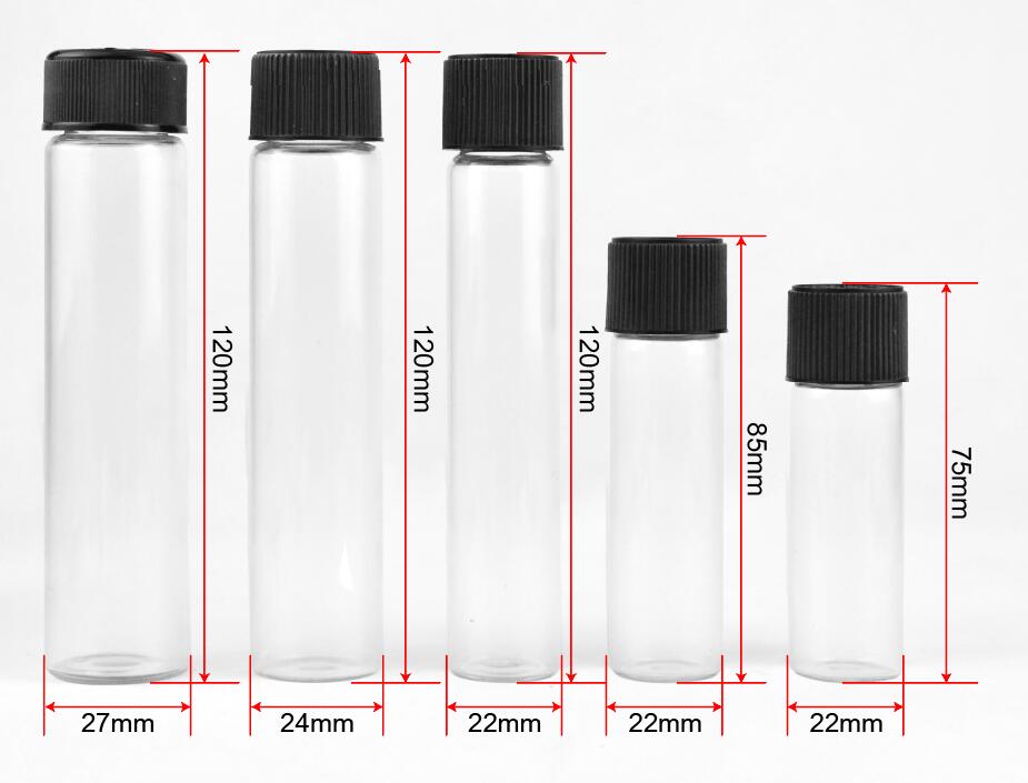 22*115 glass doob tubes glass cigarettes crutch glass pre roll tube with cork and flat bottom