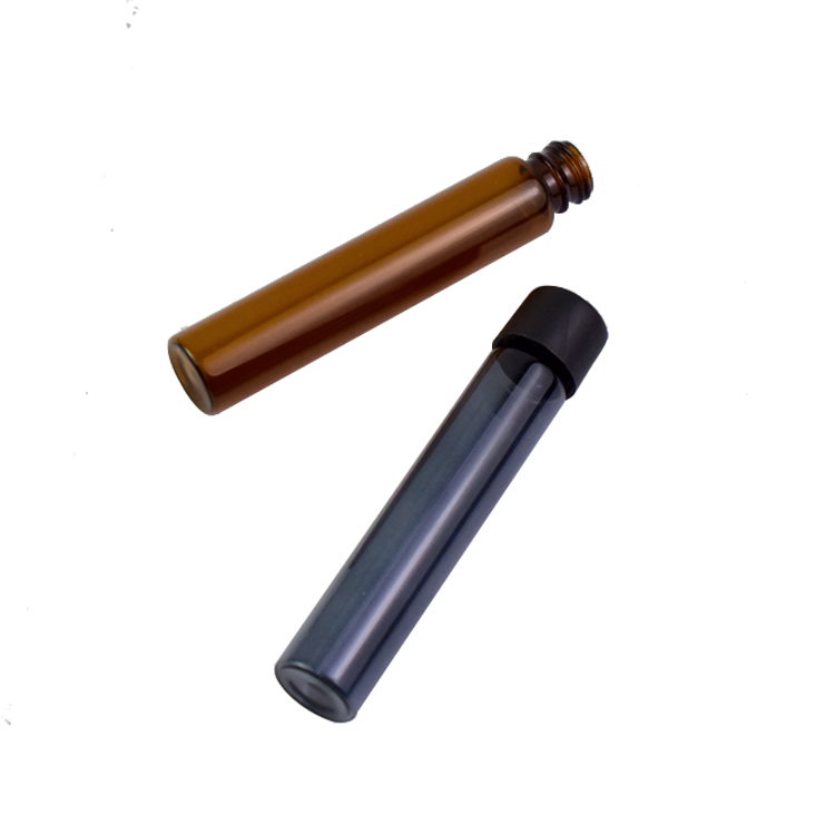 22*115 printed black glass tube with child resistant cap custom printing