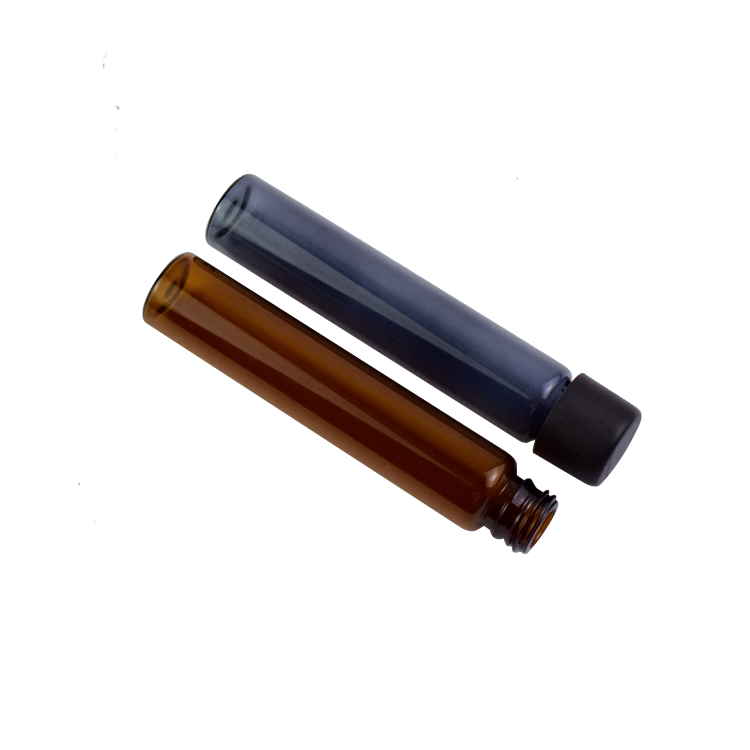 22*115 printed black glass tube with child resistant cap custom printing