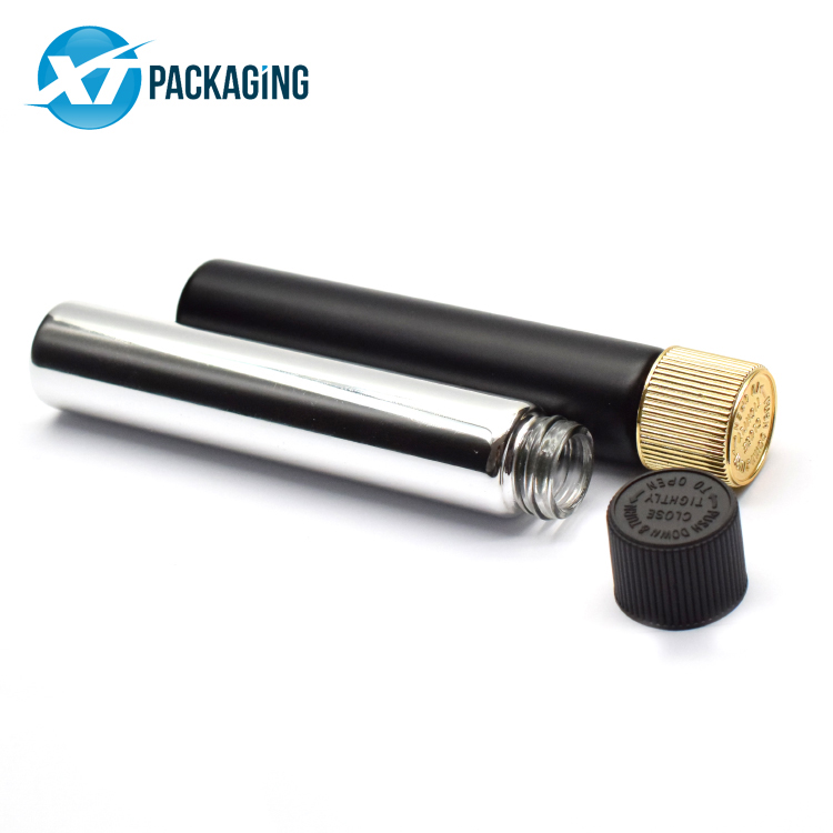 22*115 printed black glass tube with child resistant cap custom printing