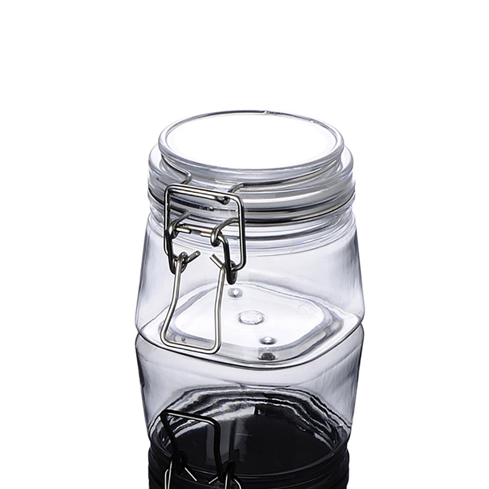 220g square clear plastic storage jar /cosmetic facial cream jar