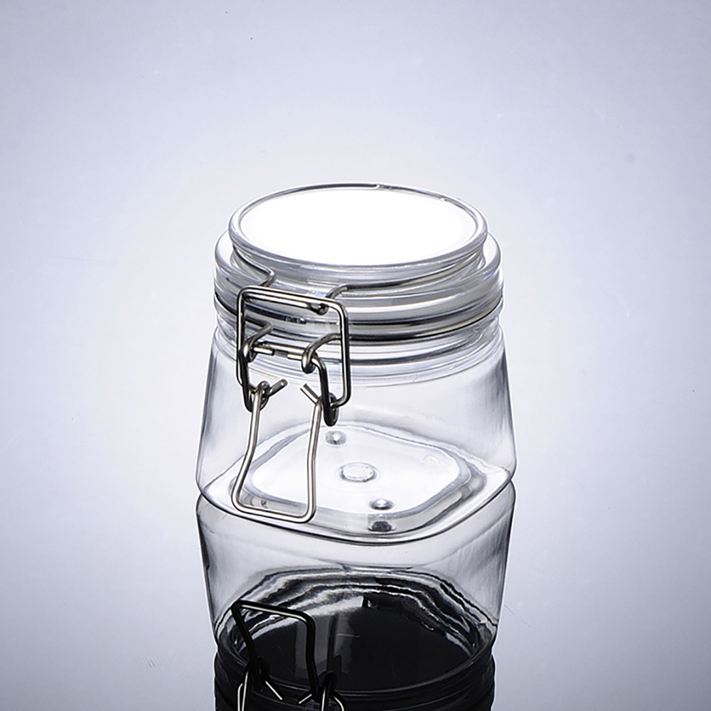 220g square clear plastic storage jar /cosmetic facial cream jar