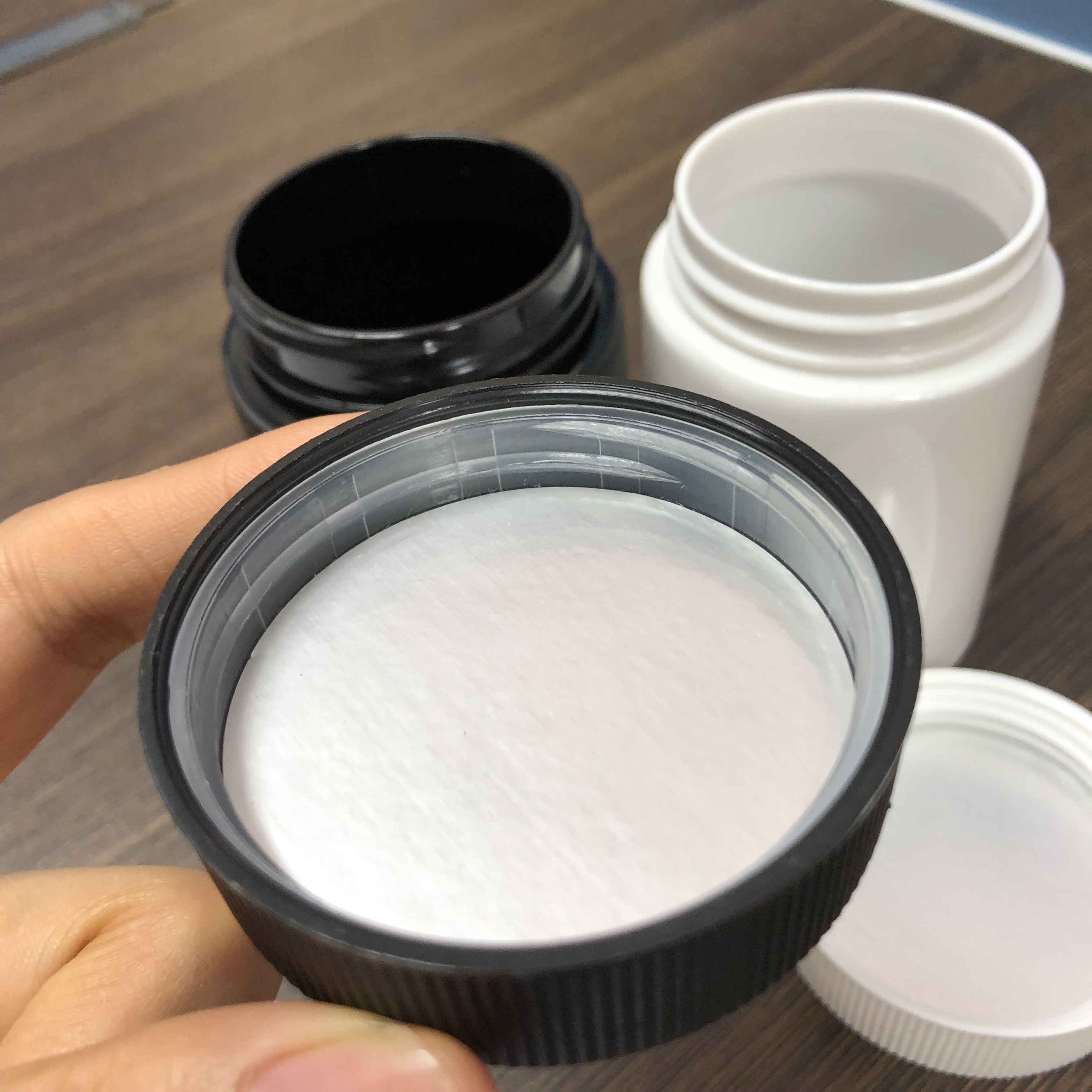 220ml 7oz CRC PET Jar Childproof PET jar Plastic Cylinder Medicine Pharma Jar Opaque color with Press Cap Wholesale