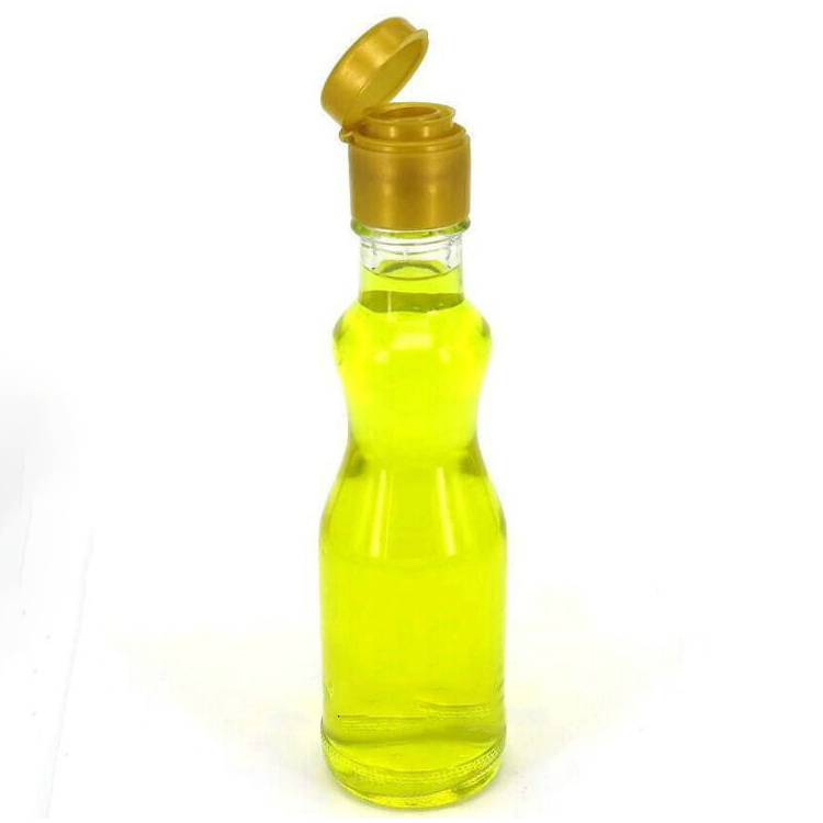 220ml Round Shape Clear Mustard Oil Packaging Glass Bottle with Plastic Screw Cap