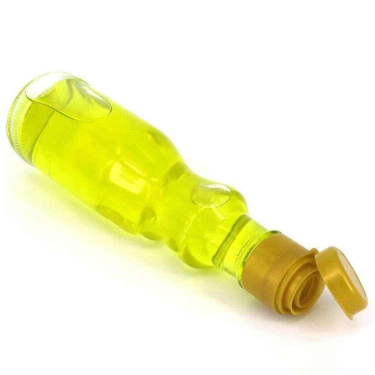 220ml Round Shape Clear Mustard Oil Packaging Glass Bottle with Plastic Screw Cap