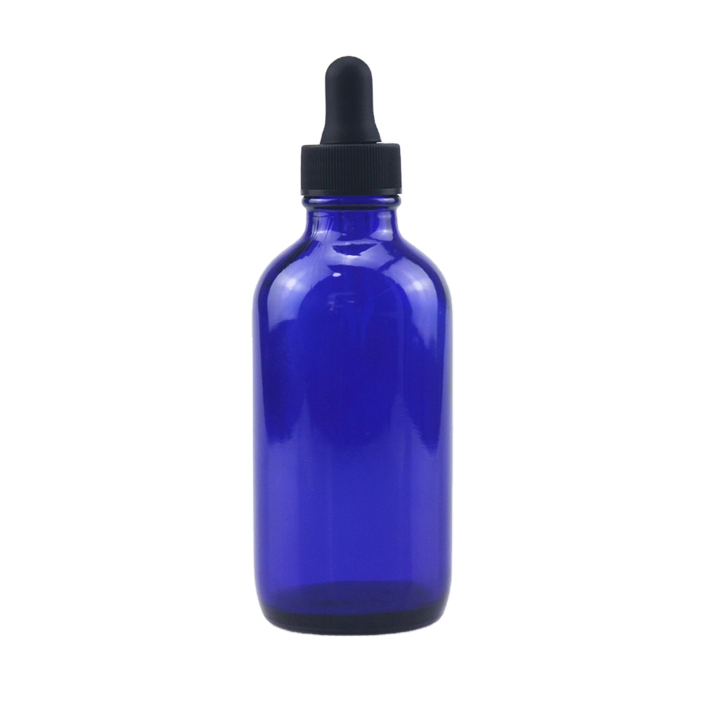 22mm 400 120ml 3oz generalblue  boston round colored glass dropper bottle