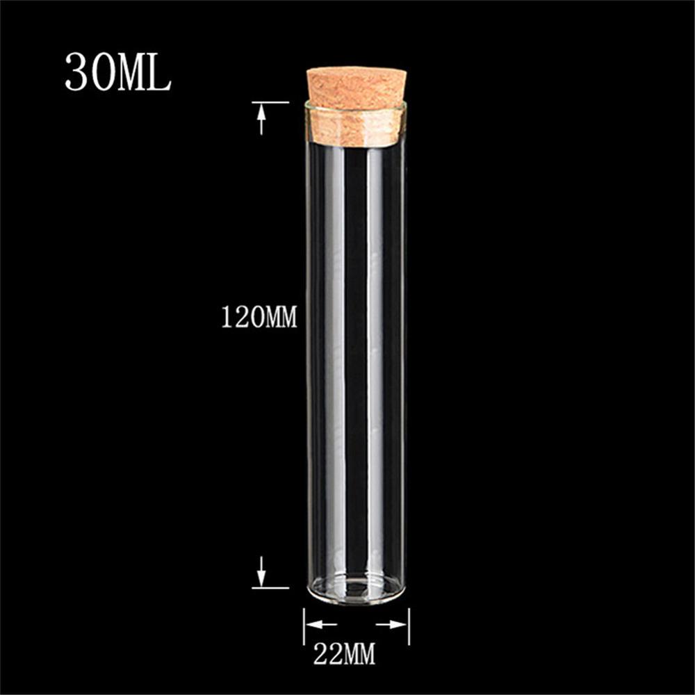 22x120mm 30ml Empty Glass Transparent Clear Bottles With Cork Stopper Glass Vials Jars Storage Bottles Test Tube Jars