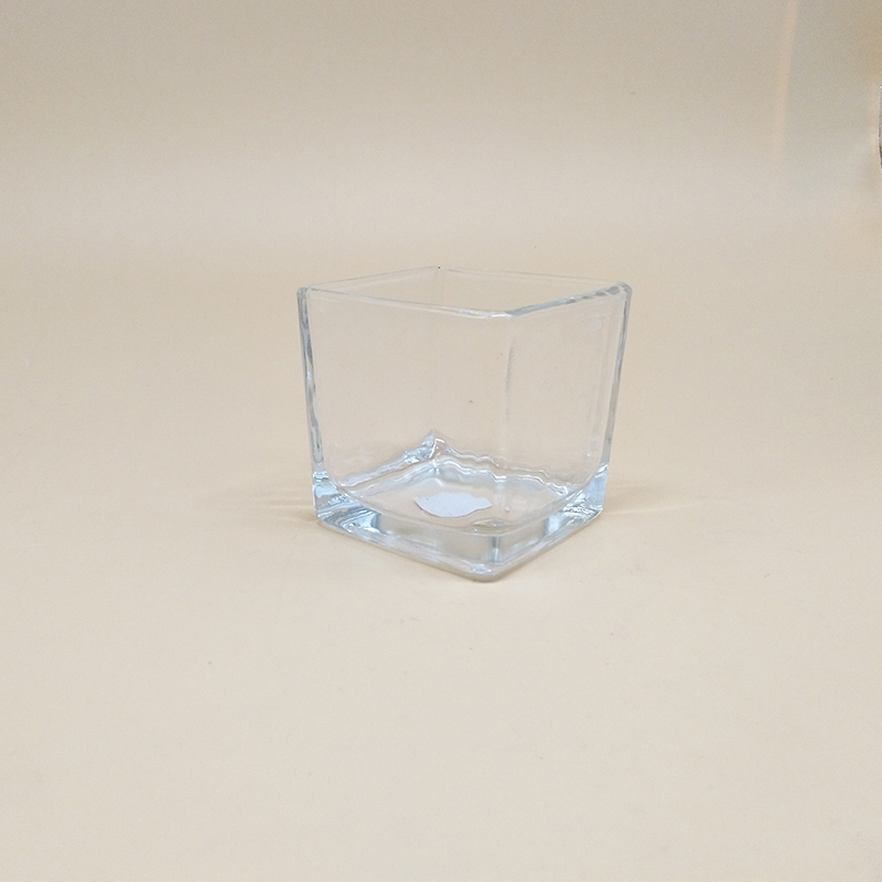 230ml wholesale wide mouth clear square empty wedding home decoration storage glass candle jar holder