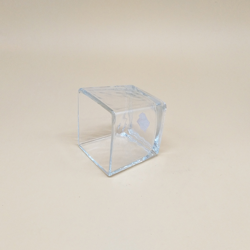 230ml wholesale wide mouth clear square empty wedding home decoration storage glass candle jar holder
